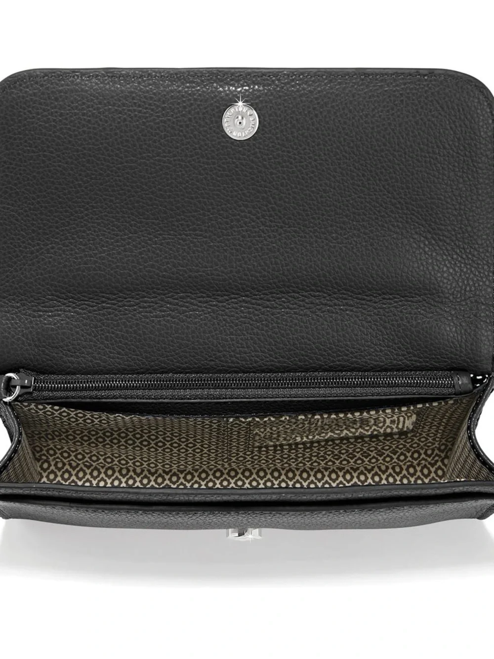 NWT Brighton Brave Heart Large Wallet With Nickel Silver Hearts and Chain Strap